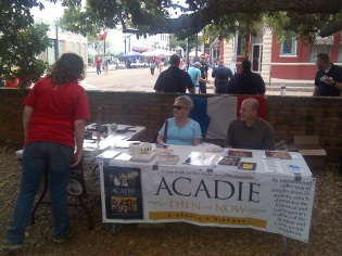 Acadian Museum table at an Abbeville farmer's market.